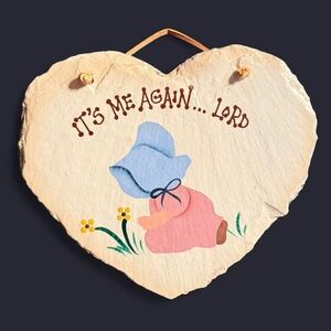 Heart-Shaped Wall Plaque with Blue and Pink Design